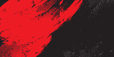Black and red abstract background with brushstroke and halftone style.