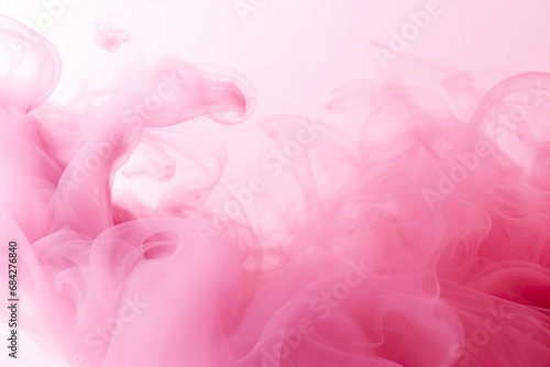 Pink smoke swirling on a light pink background. Empty  copy space for text. Backdrop for beauty product advertising  event backdrops  romantic content  wellness and spa marketing.