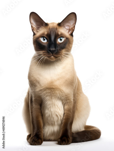 Tokinese Cat, Studio Shot Isolated on Clear Background, Generative AI