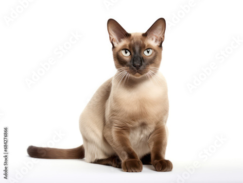 Tokinese Cat, Studio Shot Isolated on Clear Background, Generative AI