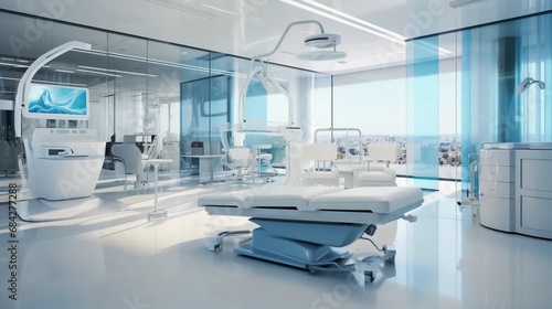 The interior of a modern medical clinic  the future in treatment