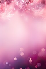 Enchanting pink fireworks and sparkling bokeh on a soft purple gradient, perfect for celebrations and festive designs. Copy space. Merry Xmas, Happy New Year. Festive vertical backdrop.
