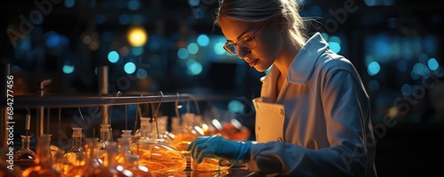lab technician assistant analyzing