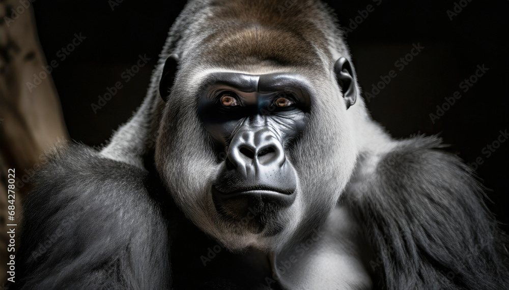 Obraz premium Closeup of the face of an adult gorilla
