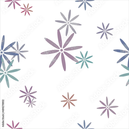 seamless pattern of colorful watercolor flowers