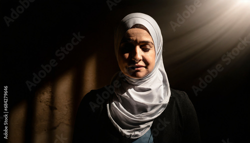 Portrait of a sad muslim woman