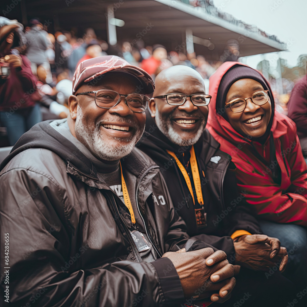 Fototapeta premium Family enjoying a sports event together showing joy happiness and togetherness in a casual and vibrant atmosphere