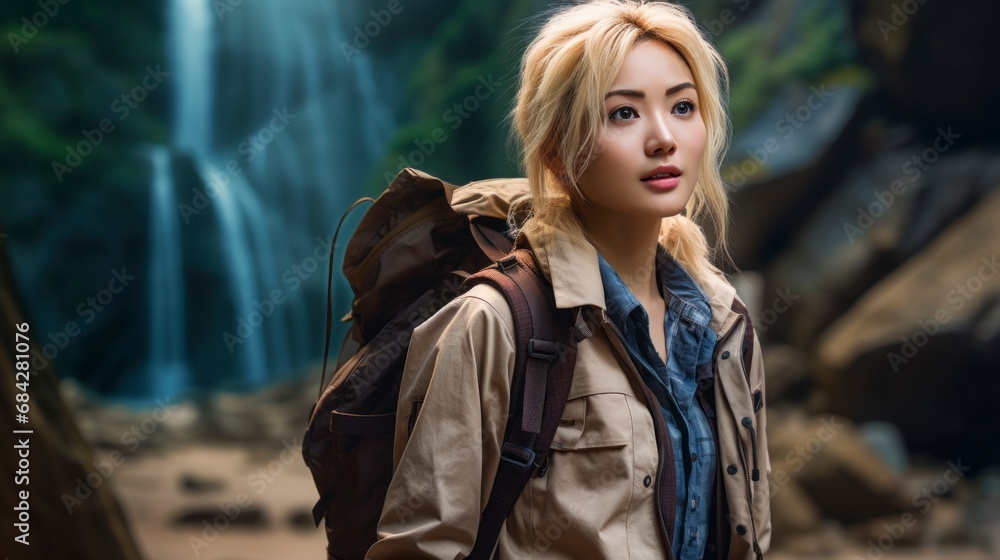 Adventurous Asian Hiker