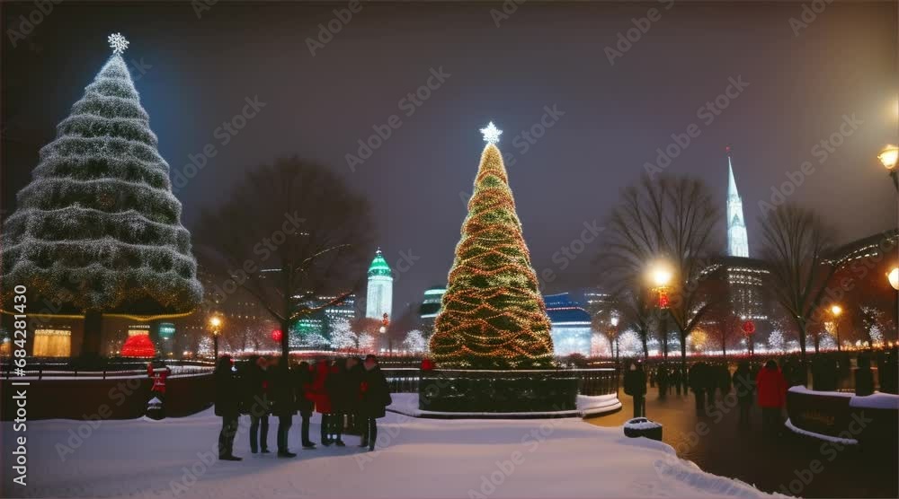 都市のクリスマスツリー|city christmas tree Generative AI 都市のクリスマスツリー|city christmas tree Generative AI