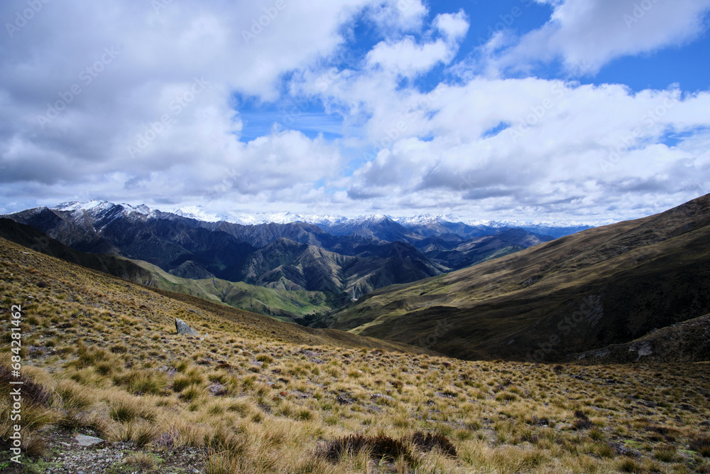 landscape in the mountains, queenstown new zealand