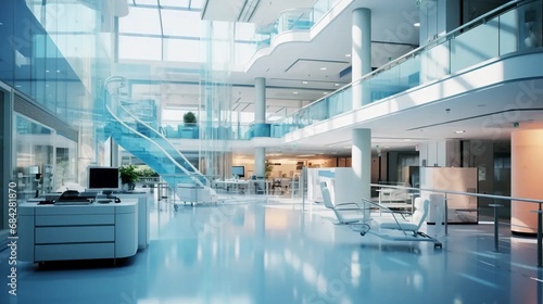 The interior of a modern hospital, a room of a future medical clinic