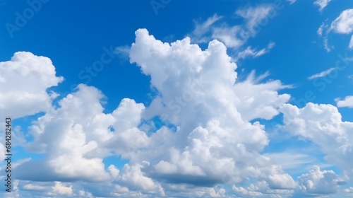 Beautiful blue sky with white clouds in the afternoon.Generative AI