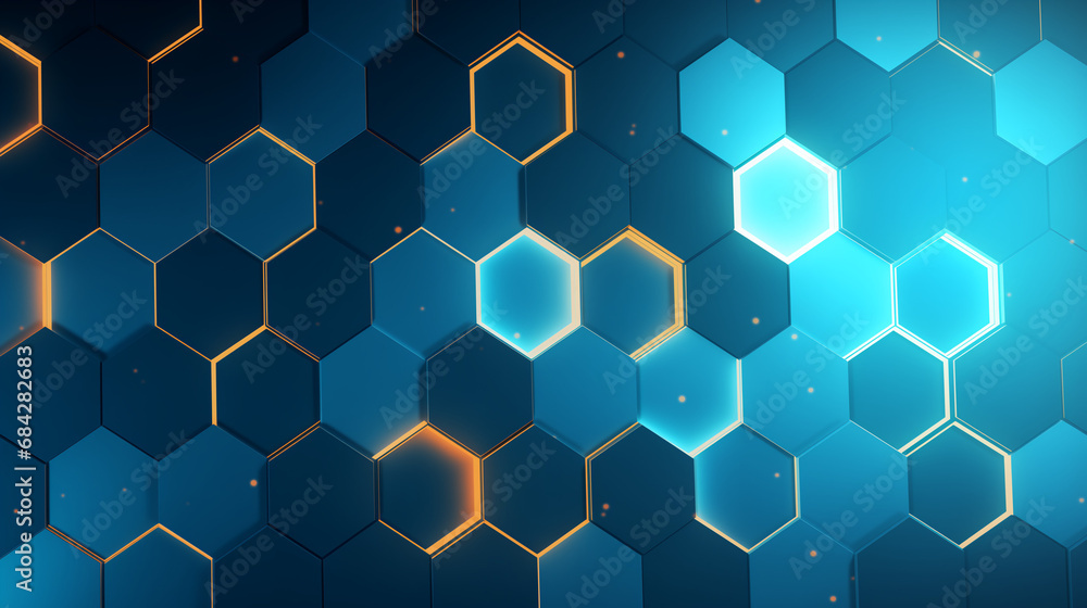 Modern and futuristic geometric background with a pattern of hexagons and cells with light in different shades of blue. Honeycomb wallpaper for business and entrepreneurship. Modern and futuristic geometric background with a pattern of hexagons and cells with light in different shades of blue. Honeycomb wallpaper for business and entrepreneurship.