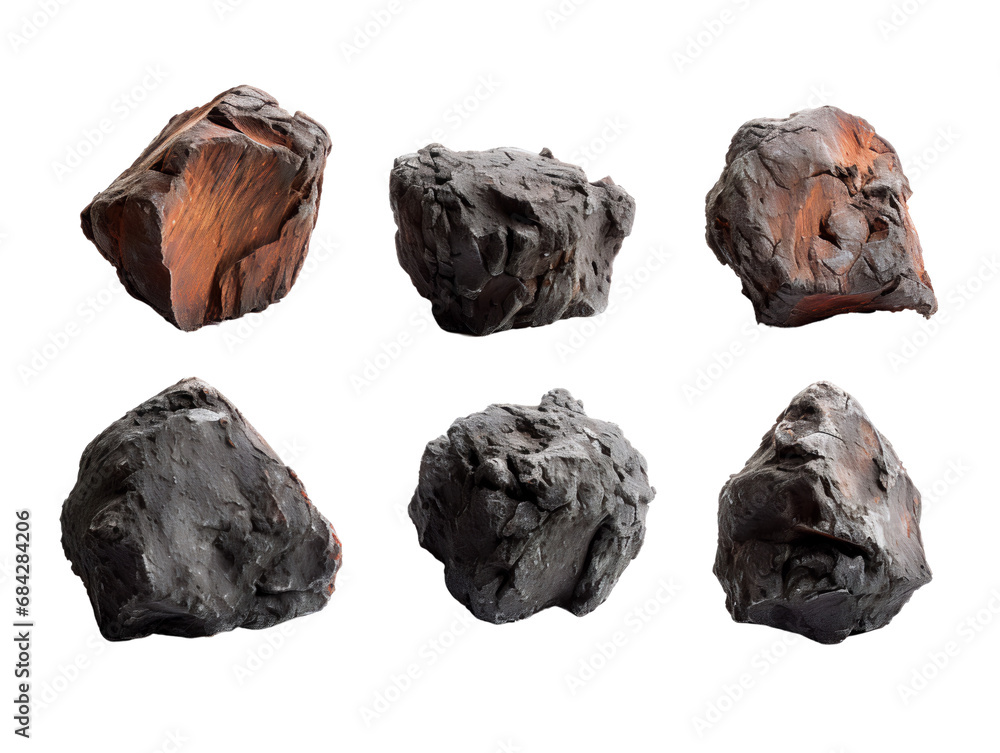 Essential Set of Coals, isolated on a transparent or white background Essential Set of Coals, isolated on a transparent or white background