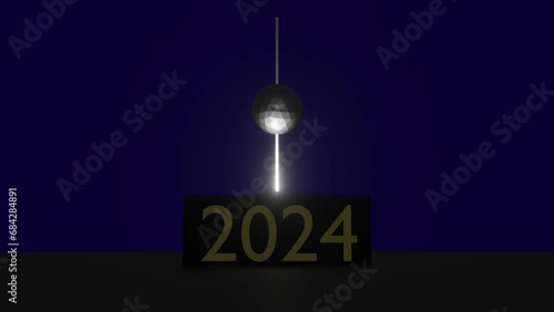 2024 New Years Ball Drop in NY's Time Square - 3D Rendered Animation