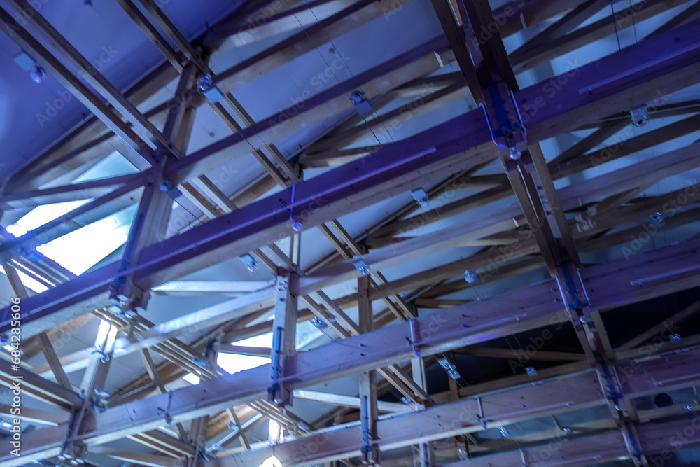 Grunge blurred blue background from building metal structures Grunge blurred blue background from building metal structures