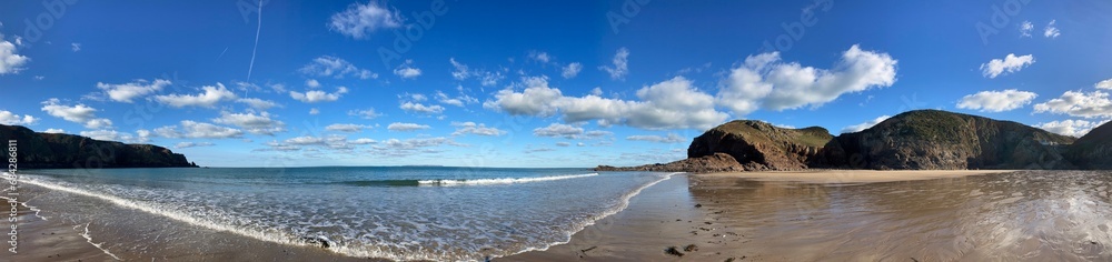Plemont bay, Jersey, U.K. Beautiful natural beach in November.