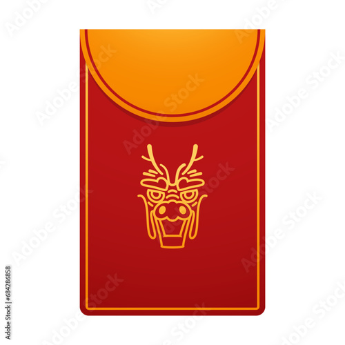 Happy Chinese new year pack 2024 the dragon zodiac sign. Lantern  Asian elements gold. Happy new year 2024 year of the dragon. Dragon head logo. 
