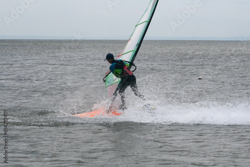 Windsurfing In the Azov Sea, Russia. photo