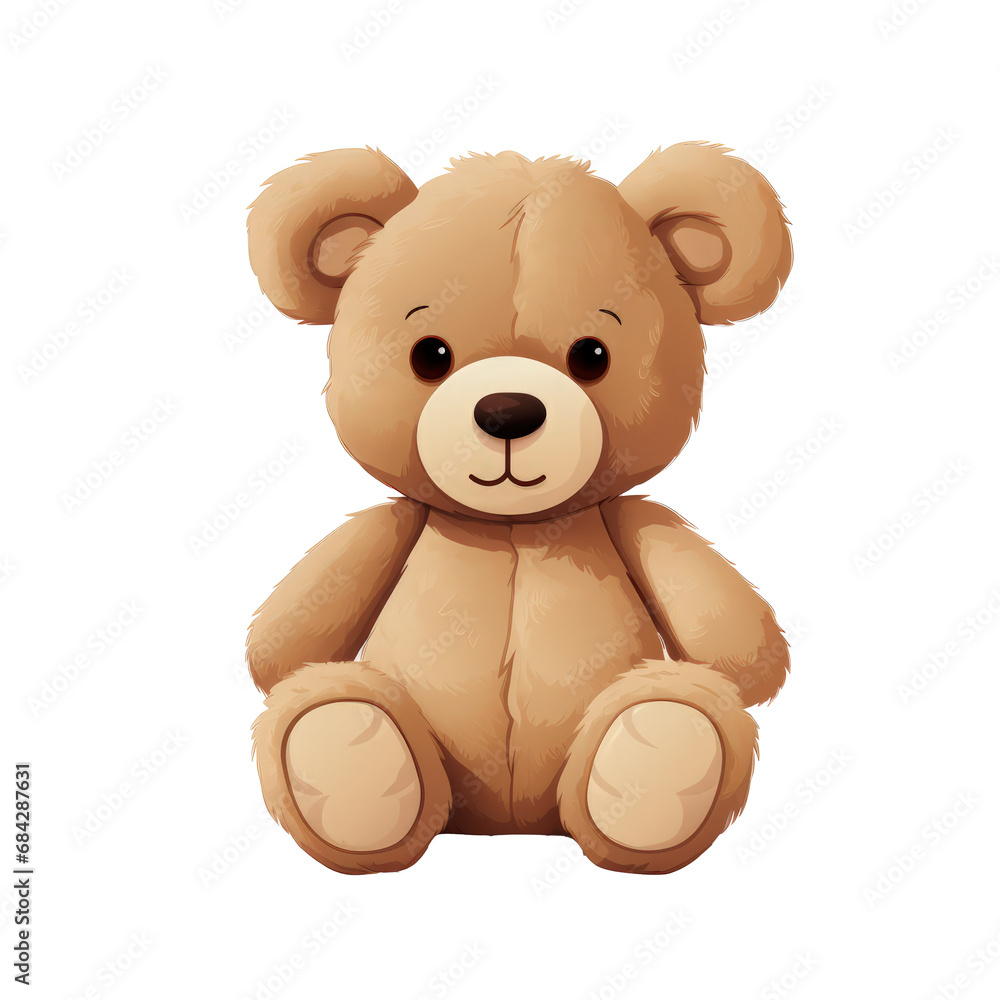 Watercolor soft toy bear isolated background Watercolor soft toy bear isolated background