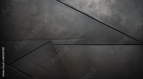 Crossed lines on a matte metal surface creating a geometric pattern. photo