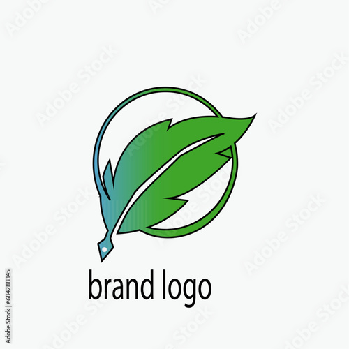 Gradient quill pen logo template