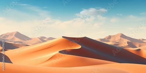 AI Generated. AI Generative. Warm heat sand dunes desert landscape background. Graphic Art