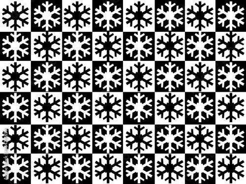 Patr  n de copos de nieve en cuadros blancos y negros