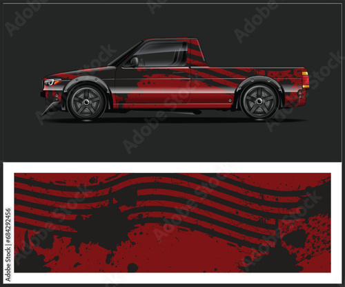 car livery design vector. Graphic abstract stripe racing background designs for vehicle vinyl wrap