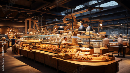 Photo of interior of a big food hall