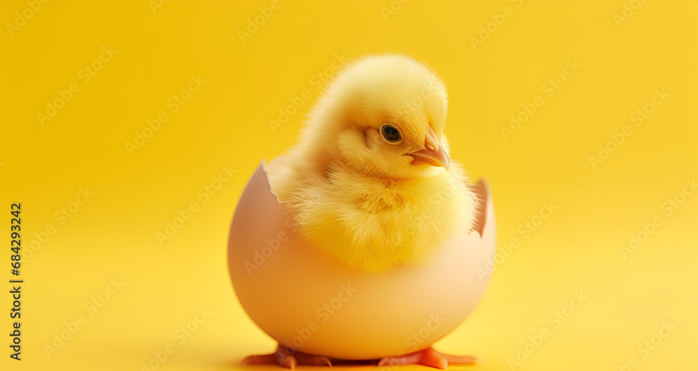 chicken, chick, bird, baby, easter, egg, animal, yellow, isolated, white, poultry, small, fluffy, young, newborn, little, feather, life, hen, beak