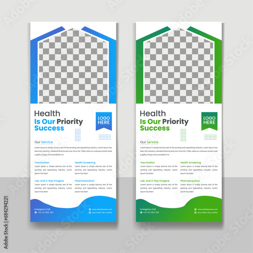 Medical rollup banner design template, modern layout information space design set design , stand banner ,