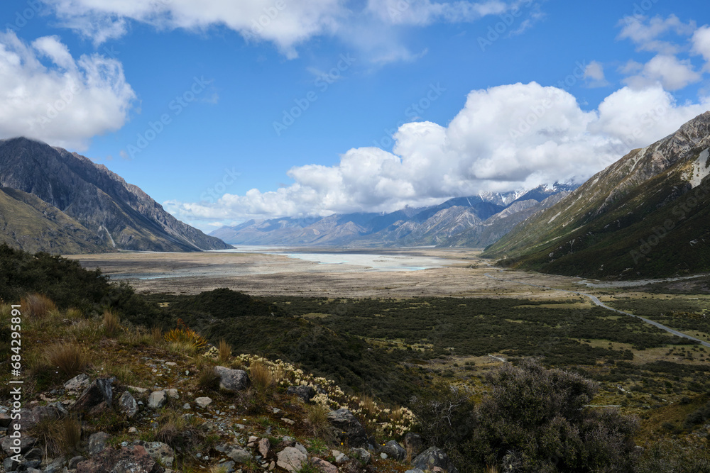 Valley in the mountains of new zealand