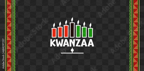 Happy Kwanzaa background, banner, card vector illustration	