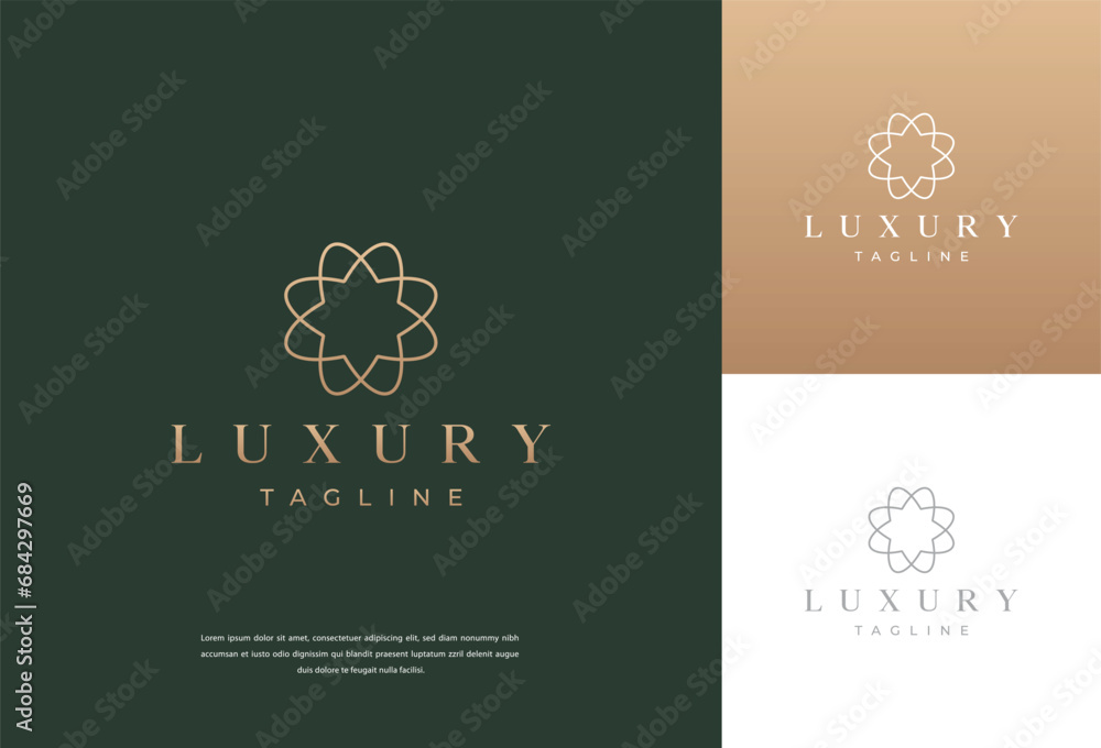 Abstract elegant tree leaf flower logo icon design. Universal creative premium symbol. Graceful jewel boutique vector sign.