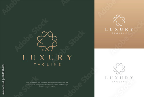Abstract elegant tree leaf flower logo icon design. Universal creative premium symbol. Graceful jewel boutique vector sign.