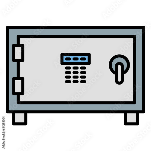 safety box icon or logo illustration filled outline color style.