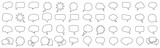 Speech bubble set, different empty speech chat discussion bubble line icons, talk cloud balloon collection, set of hand drawn speech bubbles, chat sign - stock vector