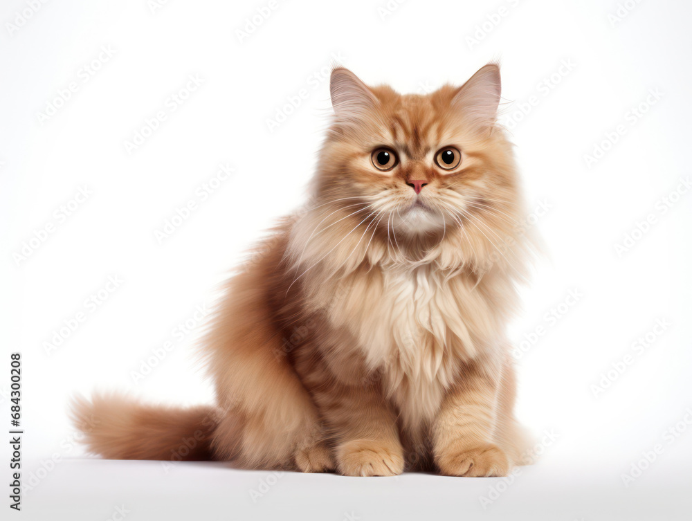 British Longhair Cat Studio Shot Isolated on Clear Background, Generative AI British Longhair Cat Studio Shot Isolated on Clear Background, Generative AI