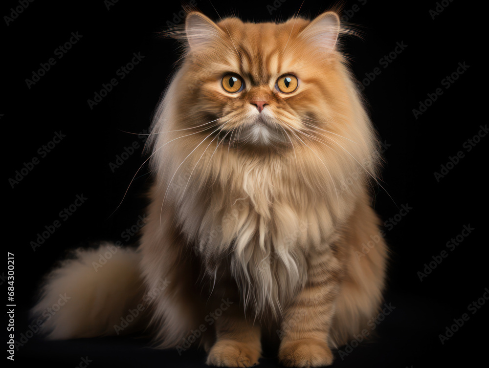British Longhair Cat Studio Shot Isolated on Clear Background, Generative AI British Longhair Cat Studio Shot Isolated on Clear Background, Generative AI