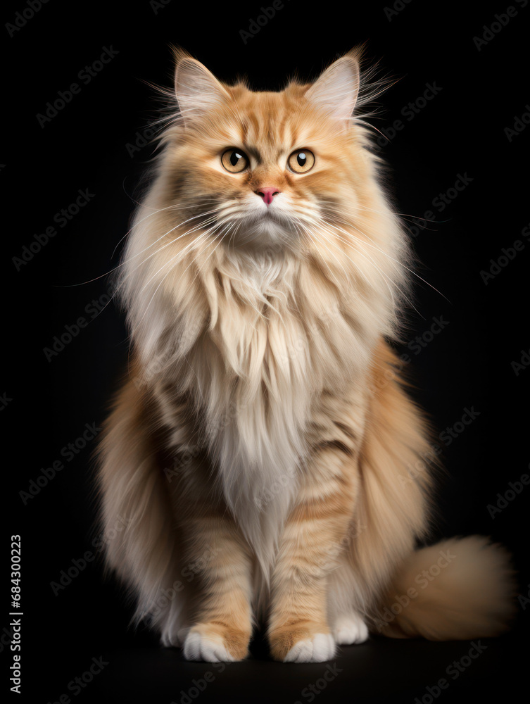 British Longhair Cat Studio Shot Isolated on Clear Background, Generative AI British Longhair Cat Studio Shot Isolated on Clear Background, Generative AI