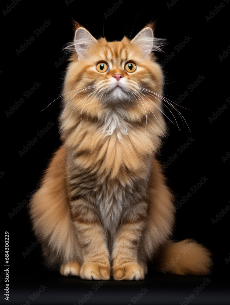 British Longhair Cat Studio Shot Isolated on Clear Background, Generative AI British Longhair Cat Studio Shot Isolated on Clear Background, Generative AI