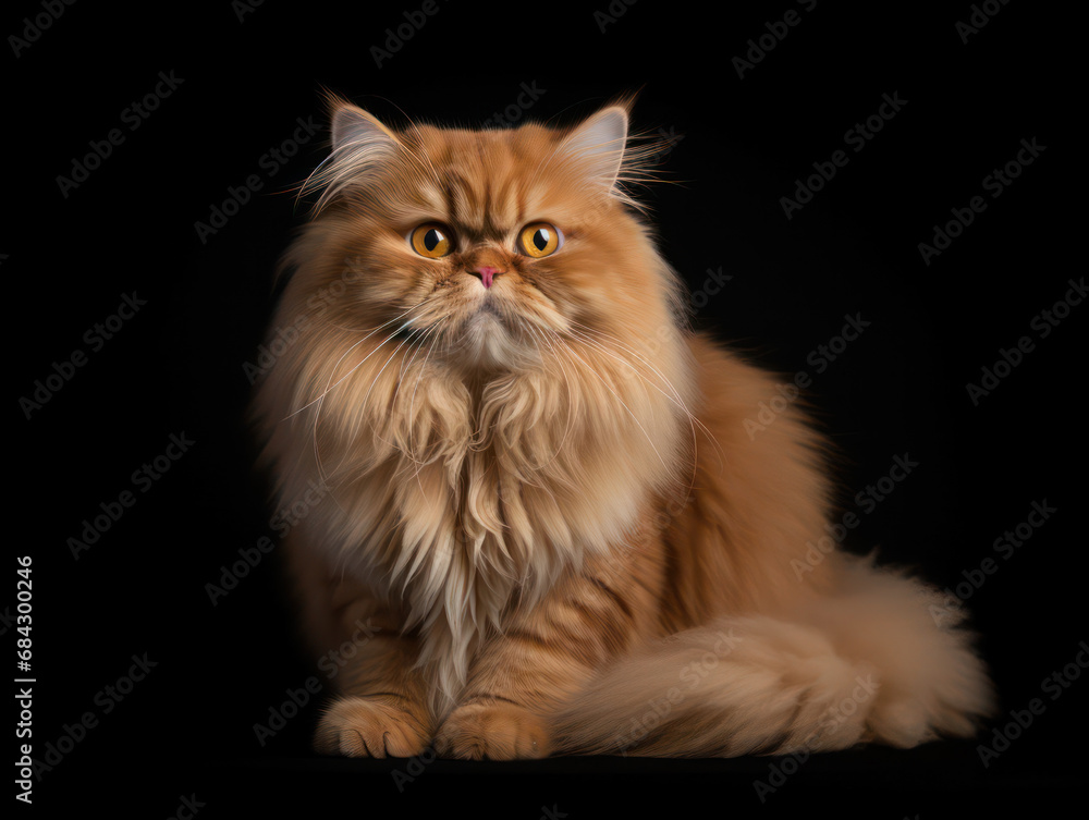 British Longhair Cat Studio Shot Isolated on Clear Background, Generative AI
