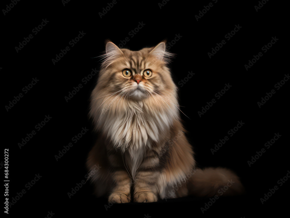 British Longhair Cat Studio Shot Isolated on Clear Background, Generative AI British Longhair Cat Studio Shot Isolated on Clear Background, Generative AI