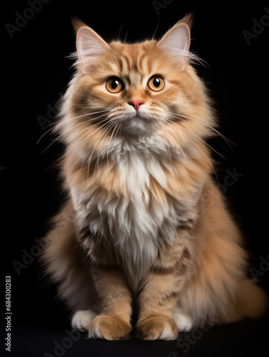 British Longhair Cat Studio Shot Isolated on Clear Background, Generative AI