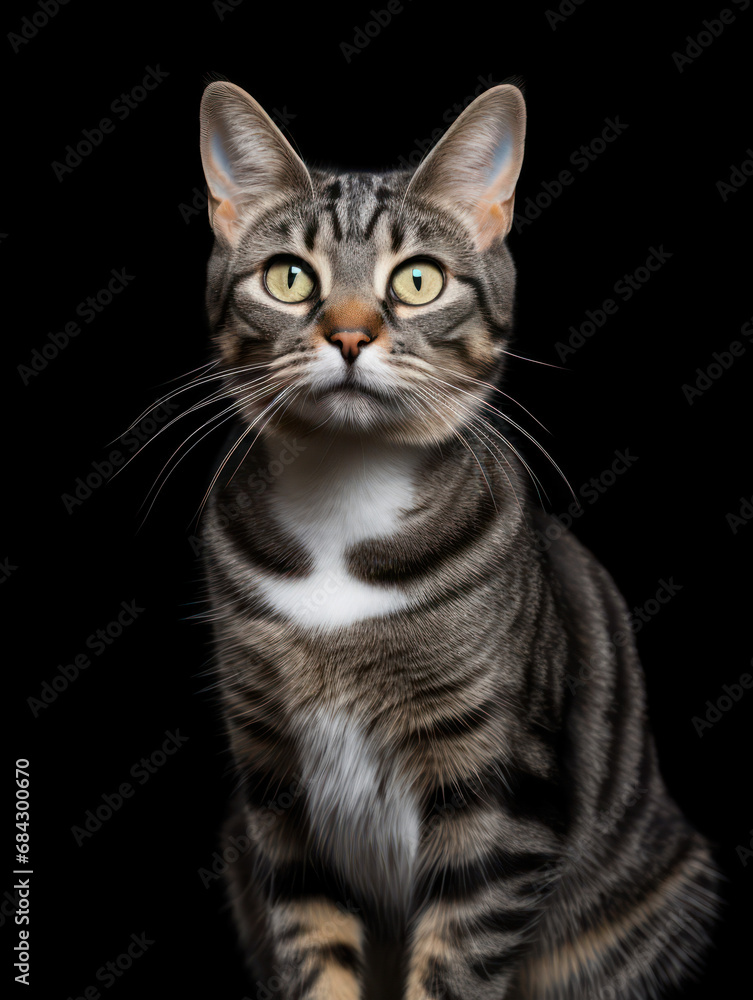 Chaussie Cat Studio Shot Isolated on Clear Background, Generative AI Chaussie Cat Studio Shot Isolated on Clear Background, Generative AI