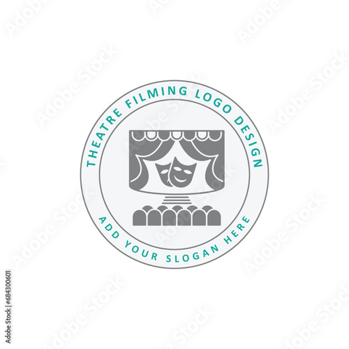 theatre cinema logo design vector