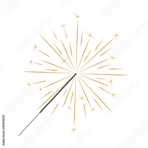 party sparkler vector illustration, isolated on white  background