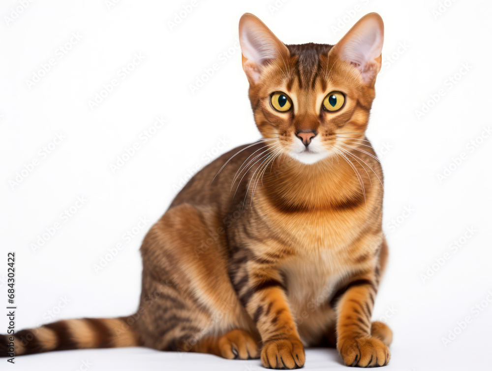 Malayan Cat Studio Shot Isolated on Clear Background, Generative AI