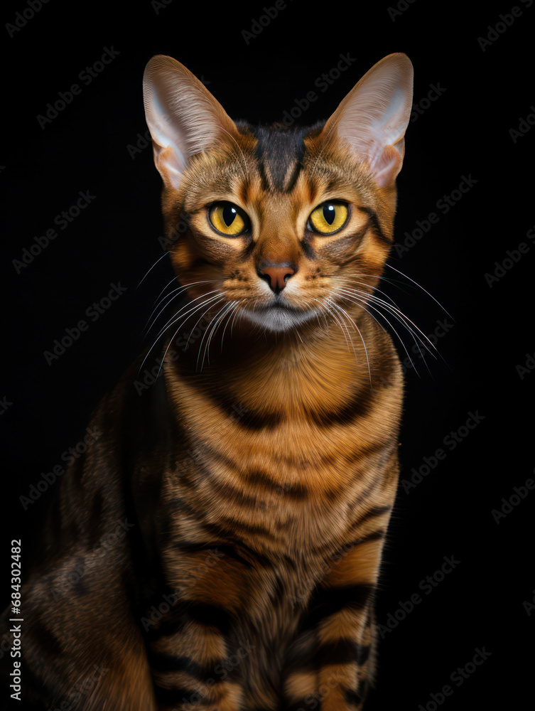 Malayan Cat Studio Shot Isolated on Clear Background, Generative AI